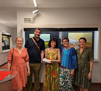 Die Dozierenden der Kunstakademie: Helena Epp, Alejandro Ostale Garcia, Minu Ghedina, Marta Ramos, Katharina Schmidinger und Marta Ramos (v.l.n.r.).